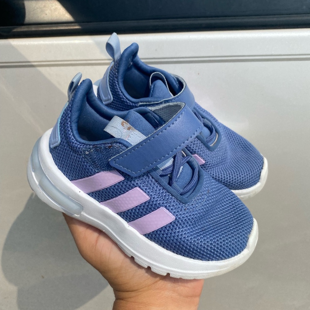 Adidas Blue and Purple Slip-On Sneakers with Elastic Laces